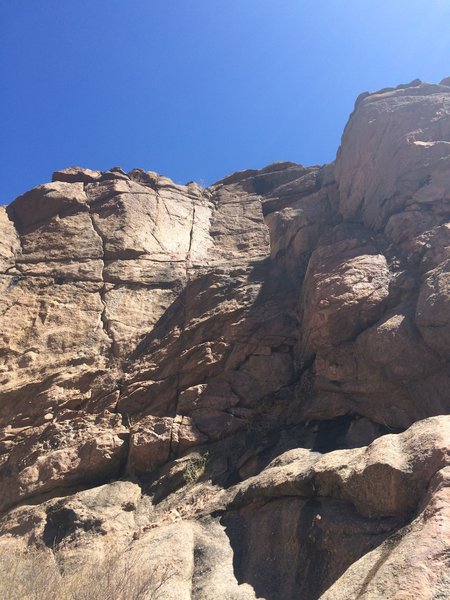 Looking up from the base.