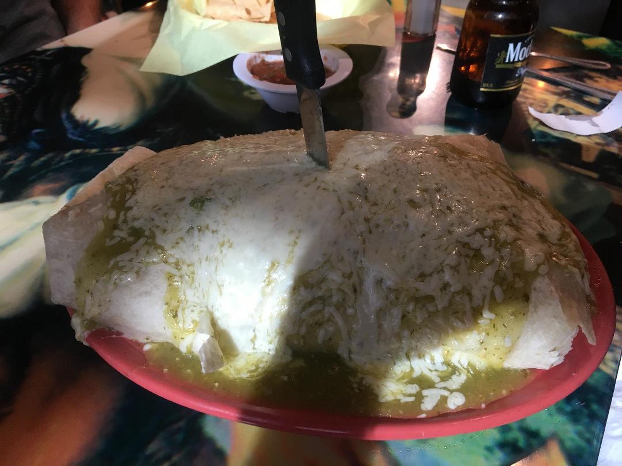 Big Juan 7lb burrito from Sonora Cantina the climb is named after. For