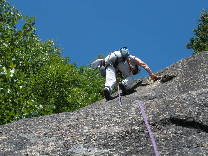 S Matz approaches the crux sequence on P2 of Arthur's Arete