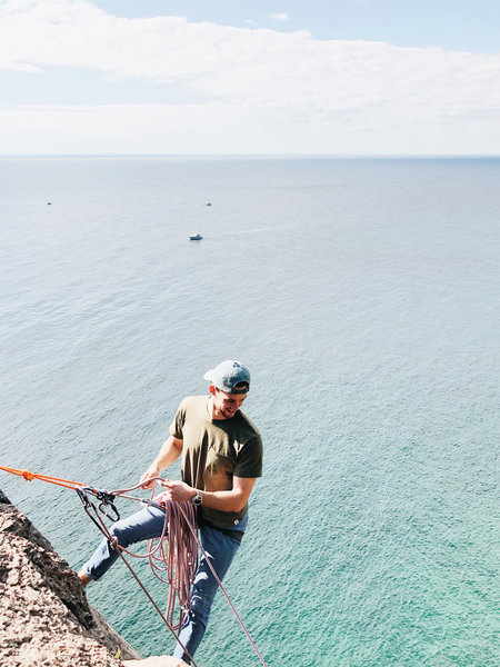 All smiles when climbing with Logan.