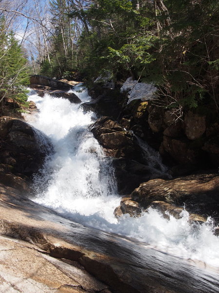 Swiftwater Falls from just above 2nd crossing of Falling Waters Trail (where trail crosses from up-hill right to uphill left)