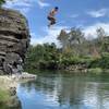 Jumping off the purgatory boulder on a hot summer day