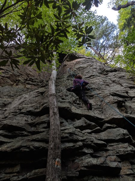 You don't need to wonder about climbing this, just get on out here. Colleen cruising on Wonder Woman.