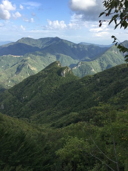 Views from the top of the routes at La Rocchette in Tuscany, Italy.