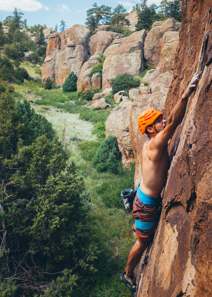 Chaz Hammond on this excellent route.