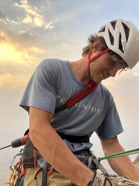 On our final push. We ran out of time so we were attempting to free the route while still needing to finish equipping the upper pitches. Got benighted at the top of 6 and were running low on bolts so 7 and 8 are currently unfinished