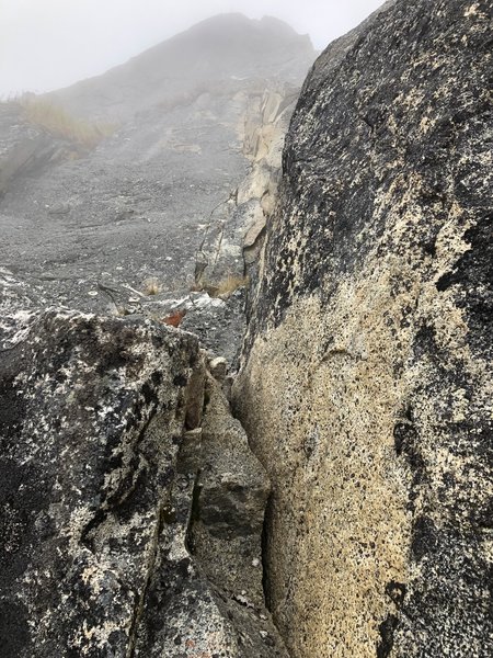 Pitch 2. Up this crack or swing left then up and right.