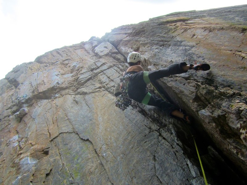 Natalie cruising up Supremacy Crack.