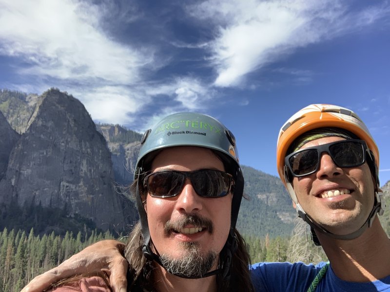 Paul an I on the first pitch of some random route no one has heard about (The Nose of El Capitan)!!!