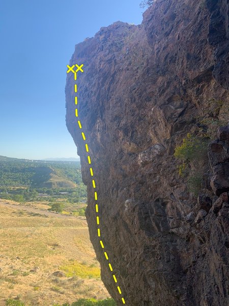 View from up the approach "gully."