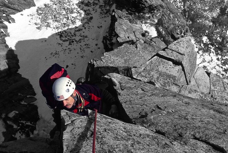 Jon Sykes emerging from the crux pipe pitch on a springtime romp up the W-G. Photo by Jamie Cunningham. Buy the Guidebook: https://www.eaglecliffpub.com/
