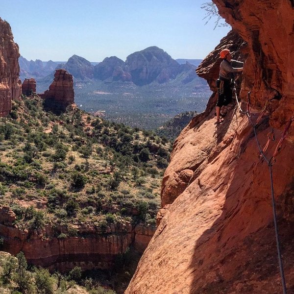 James Fisher about halfway through the traverse.
