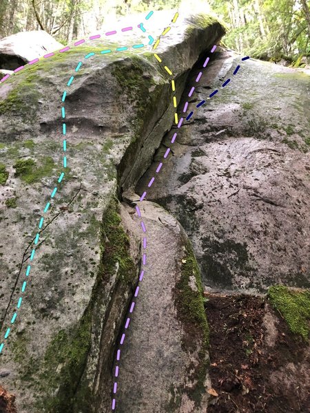 Leeper's Z (5.7) from Sept. 2019 and nearby routes.