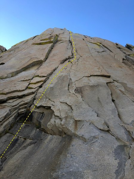 The start of the route. I thought that the route looked way less steep once we were standing under it.