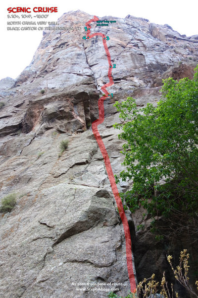 The first half of route as seen from the base.