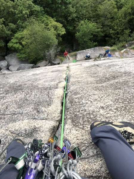 Looking down from the anchors on Cat Crack
