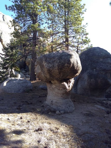 Stone toadstool near Slide Dome, Holcomb Valley Pinnacles