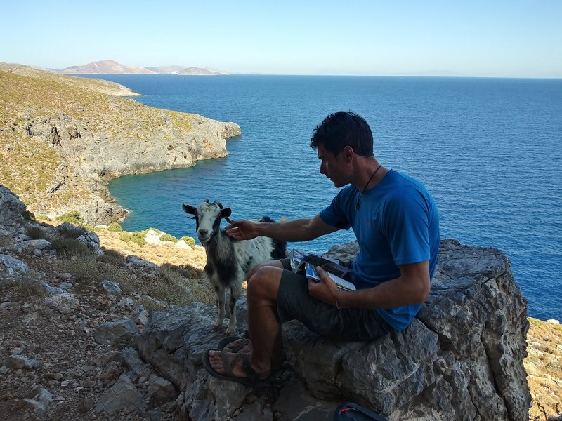 I'd recommend NOT making friends with the ungulates... The ballsier ones (like this lil lady) then think they can rummage through your backpack while you're belaying. Clever gal.