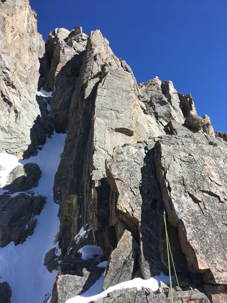 Bout halfway up the route