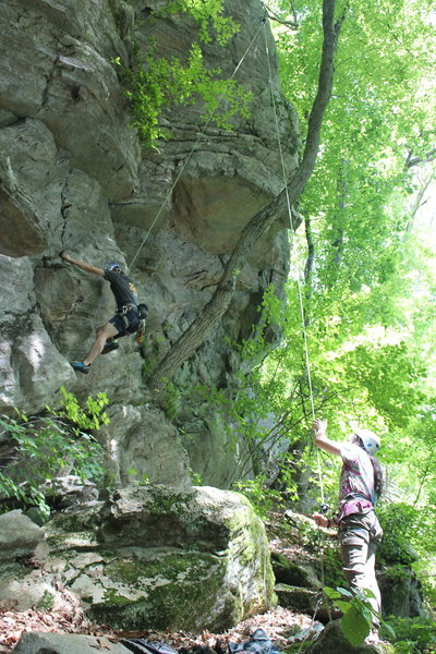 The largest cliff face at Firetown. Located in the "Crumble Crag" area.