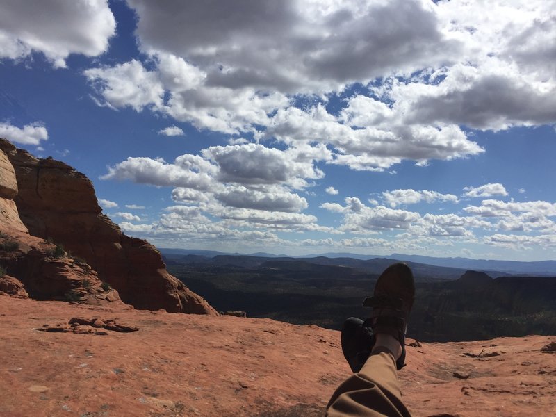 Top of the climb is an awesome place to hang out. We spent at least 30 minutes enjoying the view and watching clouds.