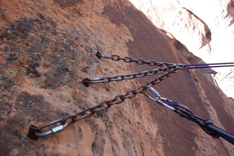 Chain anchors on Fast Draw. These are the rap route for the spire as well.