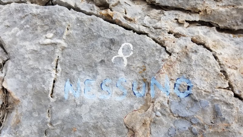Nessuno makes for a good warm-up at the Odyssey wall.