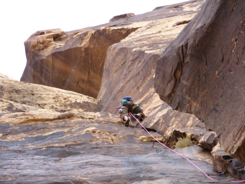 Climbing past P1 anchors - Climbed Nov. 2009 with Jan Roestel