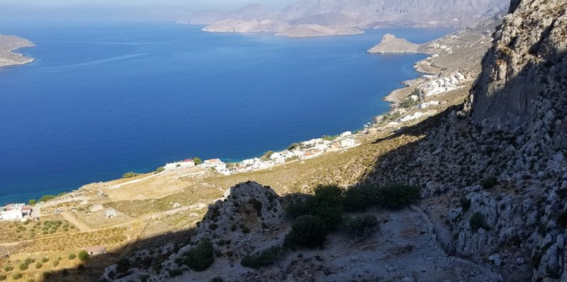 Looking out across kalymnos from the top of Zeus.