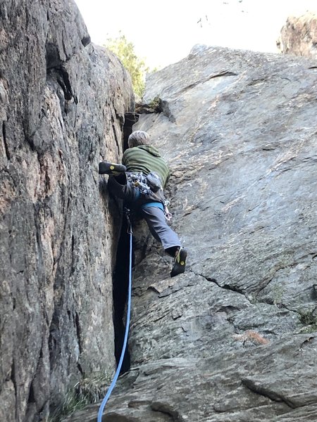 Before the only crux move.