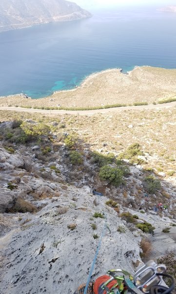 Vertical panorama from the anchor of Jive / Sirtaki on another day in paradice.