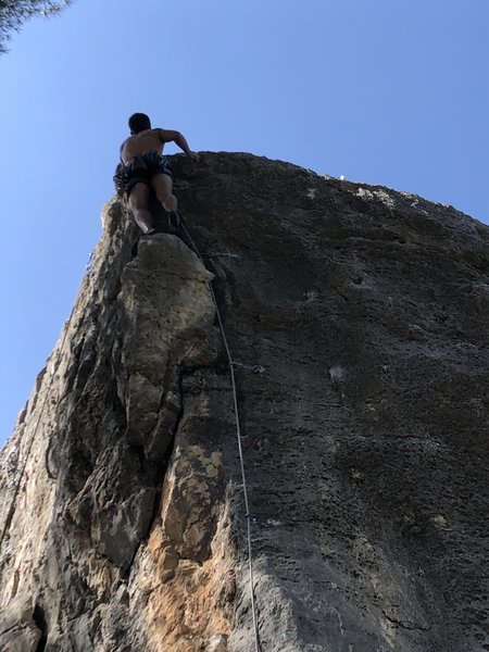 Alex nearing the top of Tiens Bon La Rampe.