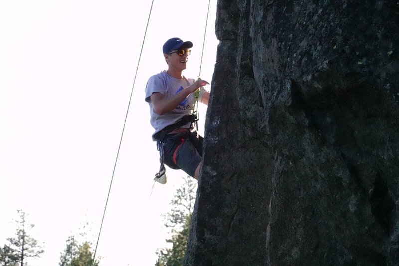 Michael shakes it out after falling on the dyne move of "Huggy Bears".