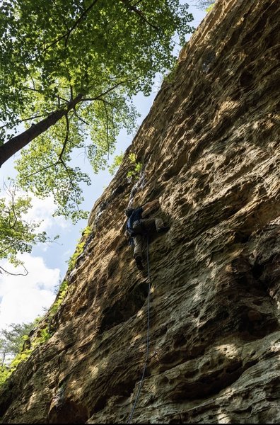 Just about at the crux of the climb! We thought it looked easy from the bottom. Don't underestimate it...