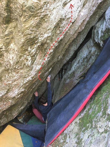 The starting positioning of the climb.