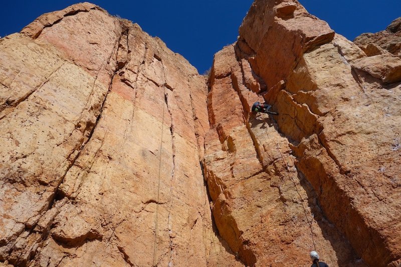 The climber is on LaCholla Jackson.