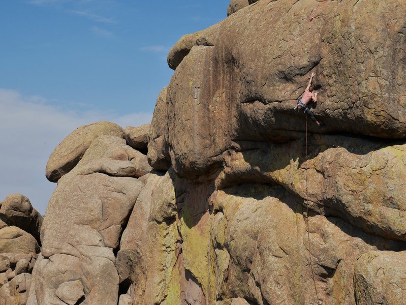 Dave pulling through the crux