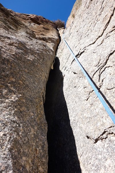 The wide section on pitch 5. We had just 1#4 and got through it....