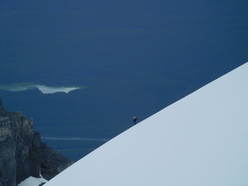 Dave climbing the summit ice cap