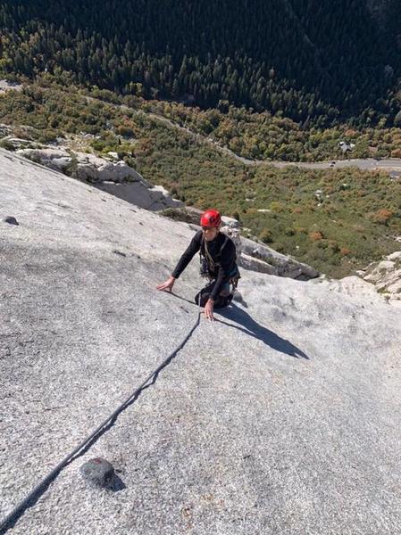 Finishing the first 5.10 pitch, Photo Chad Ambrose