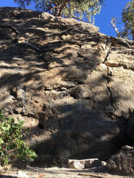 bush jr. follows the line of bolts to the left of the crack pictured here