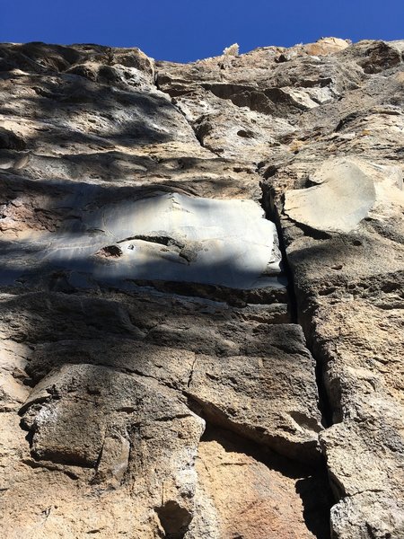 looking up at 'warming wall crack'