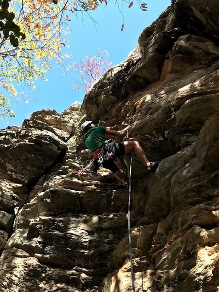 AJ entering the steep stuff down low