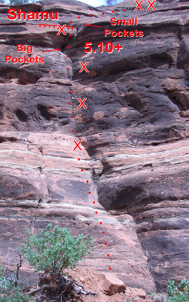 Follow the bolts and do the "Shamu" up onto the final mantle. Turns out it's more like 5.10a/b not 5.10+.