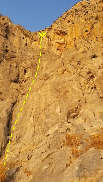 G.D.Gaz follows the red bolts up enjoyable face climbing to steep finish.