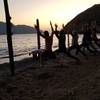 Yoga session at Pirate Cove.