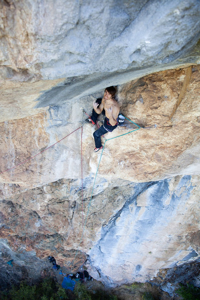 Ethan resting at the POW I anchor, about to press on to the second pitch project