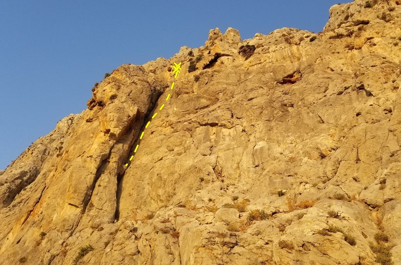 La Raie Publique is a spectacular chimney route that is accessed by climbing Oxèo.