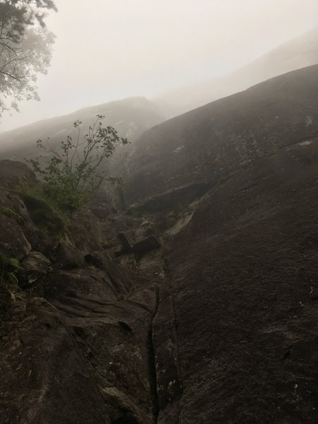 Looking up pitch 1 from the base on a typical index morning