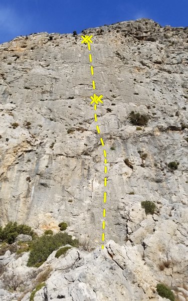 Plouf is a great two pitch climb.